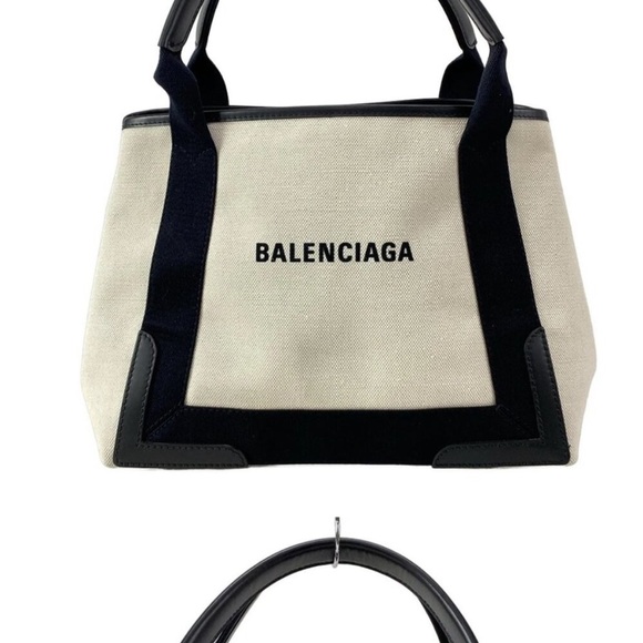 Balenciaga Black and Cream Tote Bag - Picture 1 of 1